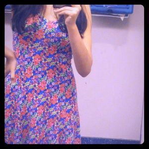 Bright Floral Print Dress